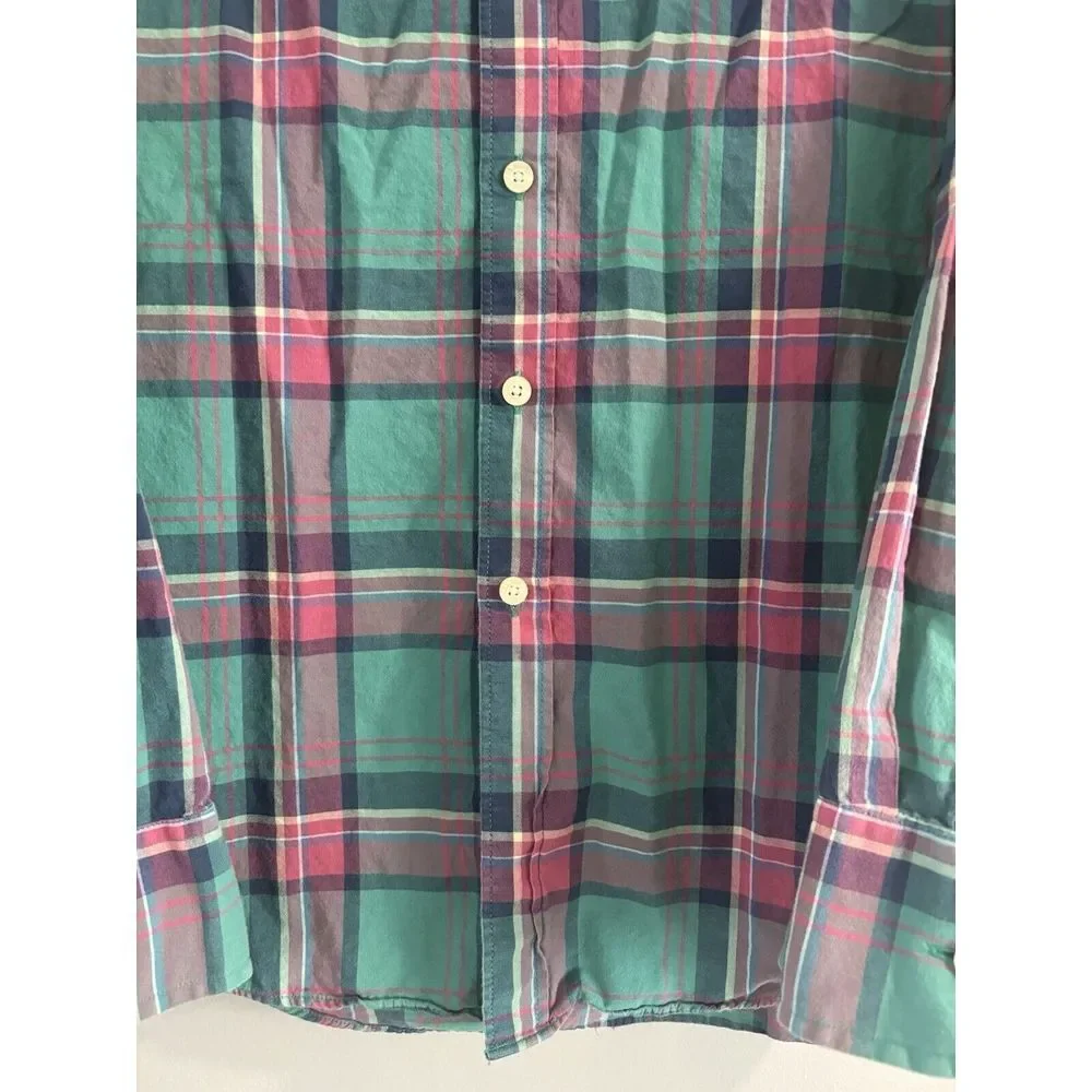 J. Crew Summer‎ Plaid Button Down Shirt Men's Size Large Business Casual